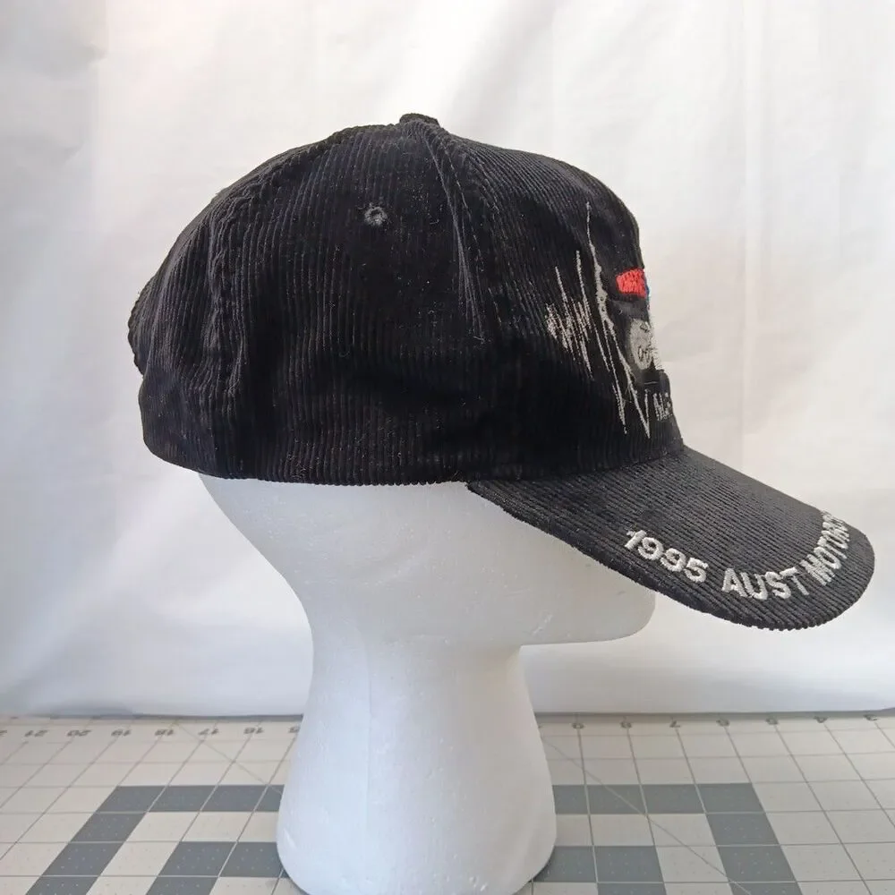 1995 Australian Motorcycle Grand Prix Cap Black Corduroy 6 Panel Snap Back